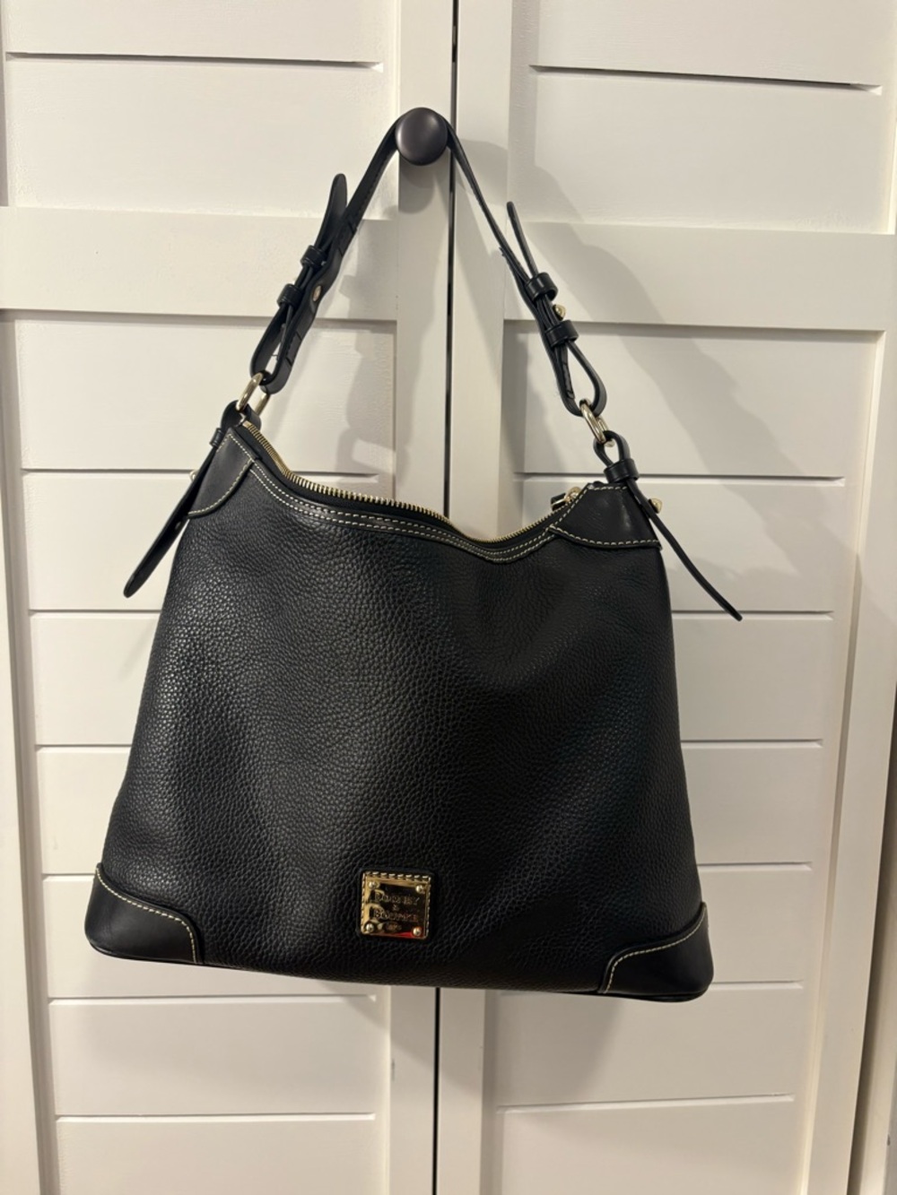 Dooney & Bourke Black Pebble Grain Hobo with Gold Hardware - Picture 2 of 6